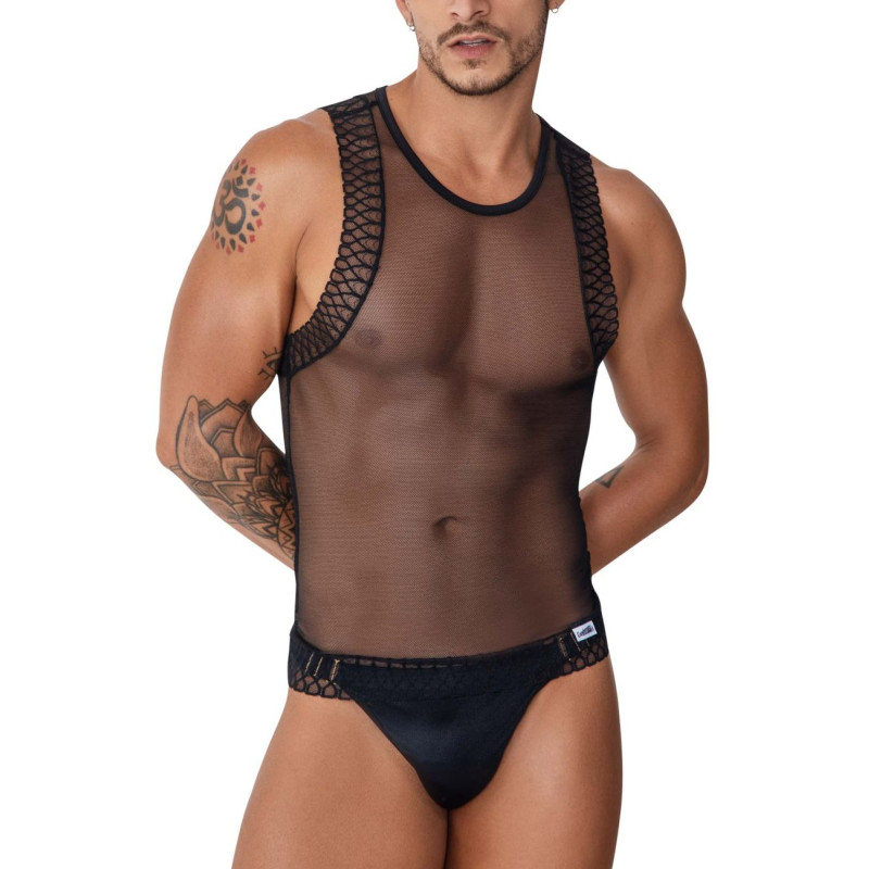 CandyMan Débardeur Transparent en Mesh BASTET Noir